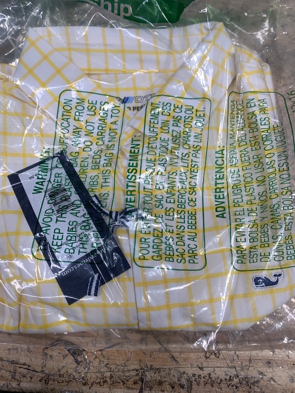 Photo 1 of **YELLOW**vineyard vines Boys Skysail Gingham Performance Cotton Shirt, Sunset Pink L 