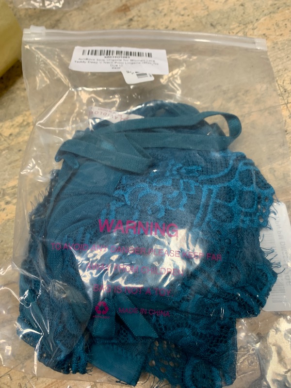 Photo 1 of Avidlove Sexy Lingerie for Women Lace Teddy Deep V Neck Print Lingerie (Blue Tie Dye L)