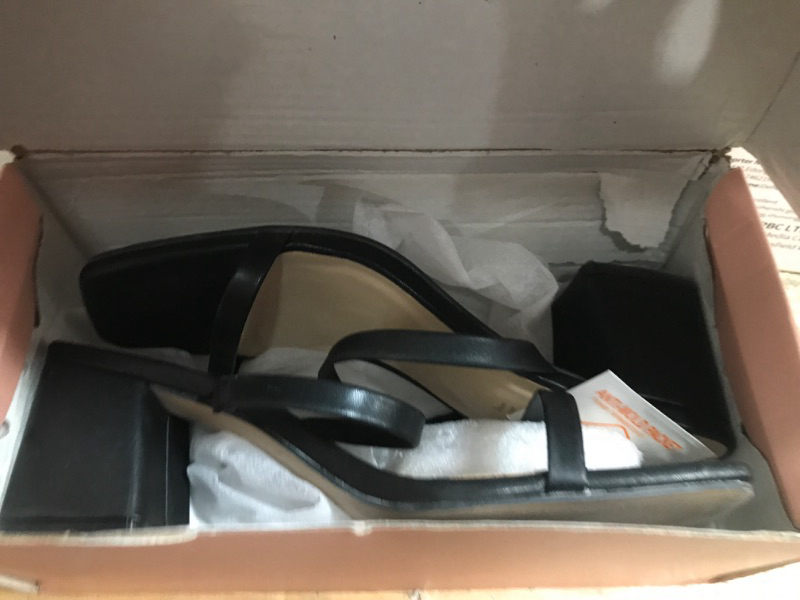 Photo 1 of (womens 7) Leevar Square Toe Heeled Sandals for Women,Women's Low Block Heels Sandals,2.25IN Open Toe Ankle 