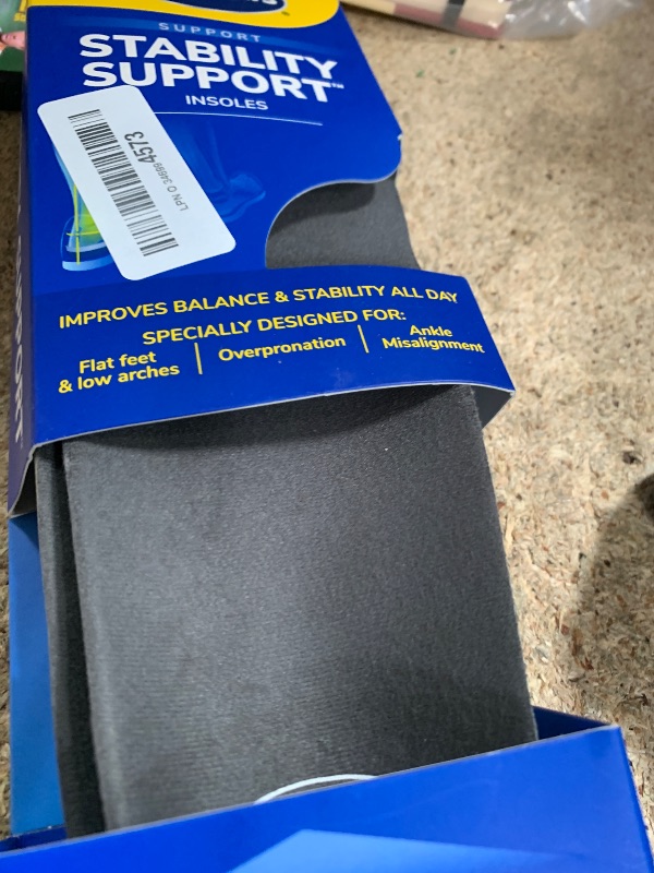 Photo 1 of ?Dr. Scholl's Stability Support Insoles, Flat Feet & Overpronation Low Arch Support, Improves Balance & Stability, Motion Control, Trim Inserts to Fit Shoes, Women's Size 6-10