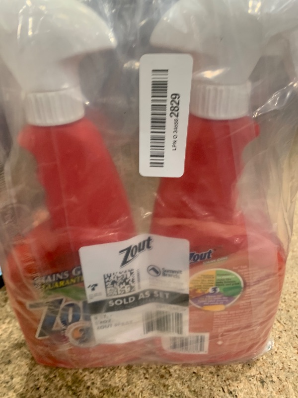 Photo 1 of Zout Laundry Stain Remover Spray, Triple Enzyme Formula Removes the Toughest Stains, 22 Ounce Bottles, 2-Pack