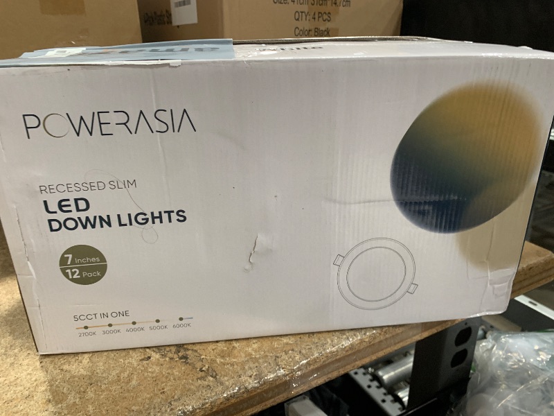 Photo 1 of 12 Pack Recessed Lighting 7 Inch with Junction Box, 5CCT 7 Inch LED Recessed Lights Dimmable 2700K/3000K/4000K/5000K/6000K, 16W 1300lm Ultra Thin Recessed Lighting - ETL and Energy Star Certified
