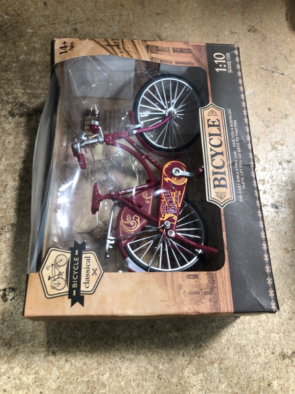 Photo 1 of Ailejia Vintage Metal Bicycle Ornaments Desktop Mini Retro Style Alloy Classical Bike Toy Figurines Home Decoration for Children Toys Gifts (Ladies Bike Red)