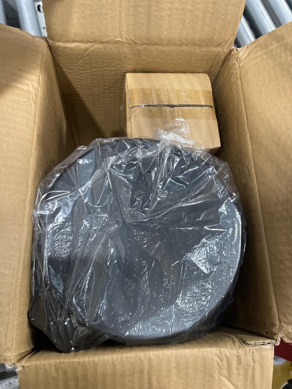 Photo 1 of (missing brush) mDesign Metal Steel/Plastic Toilet Bowl Brush/Holder and Round 1.3 Gallon/5L Step Trash Can Combo Set 