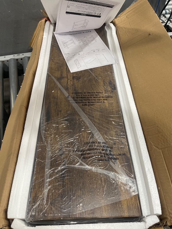 Photo 1 of HCHQHS Bookshelf, 3-Tier Industrial Bookcase, Rustic Open Book Shelf, Wood and Metal Horizontal Bookshelves