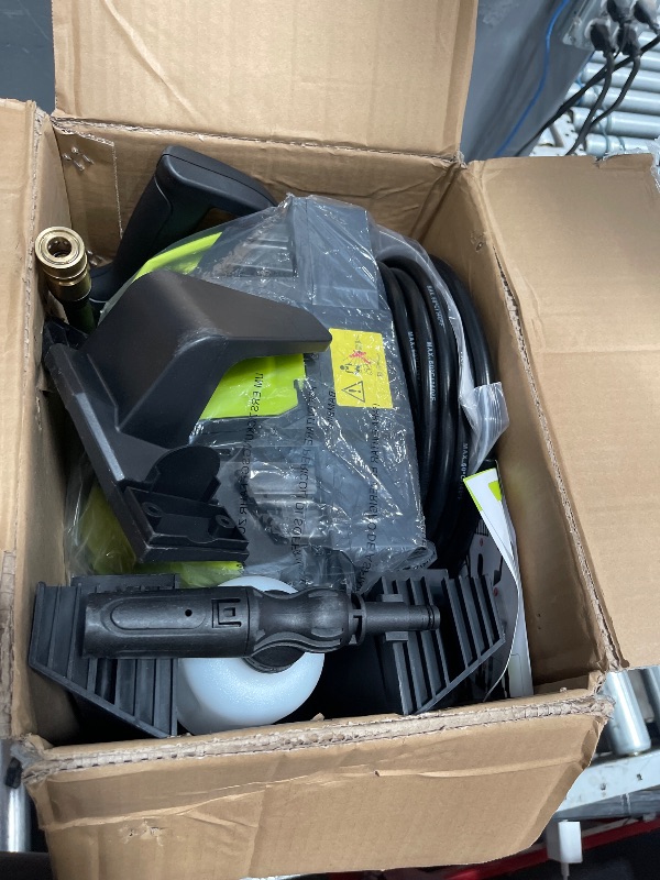 Photo 1 of *** PARTS ONLY *** LWQ Electric Pressure Washer, 2.5 GPM Power Washer with 4 Quick Connect Nozzles, High Pressure Cleaning Machine with Foam Cannon for Cars/Fences/Driveways/Patios/Home Cleaning (Green)