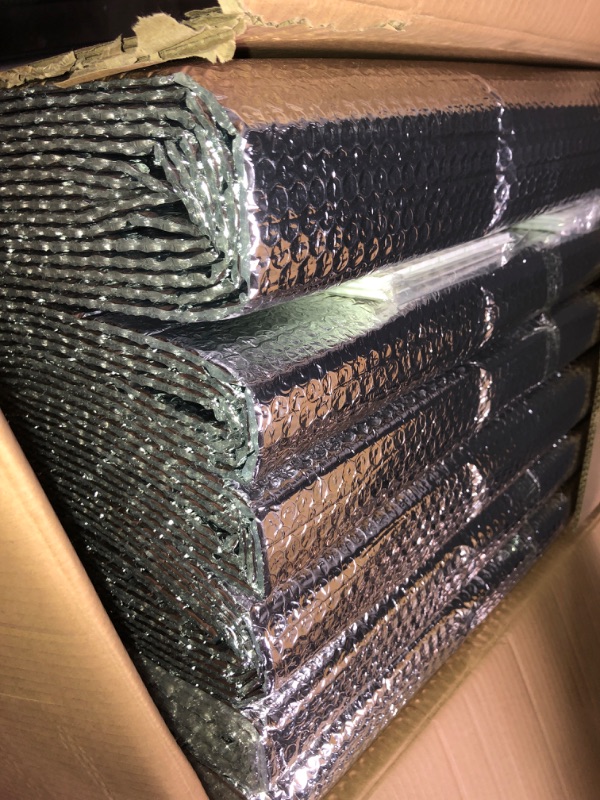 Photo 1 of 16P Garage Door Insulation Panels Kit 0.24' Thick Double Bubble Reflective Aluminum Foil Sheet Thermal Insulation Shield 120 Tapes Winter Clod and Summer Heat for Attic, Garage, Wall (24'' x 48'')