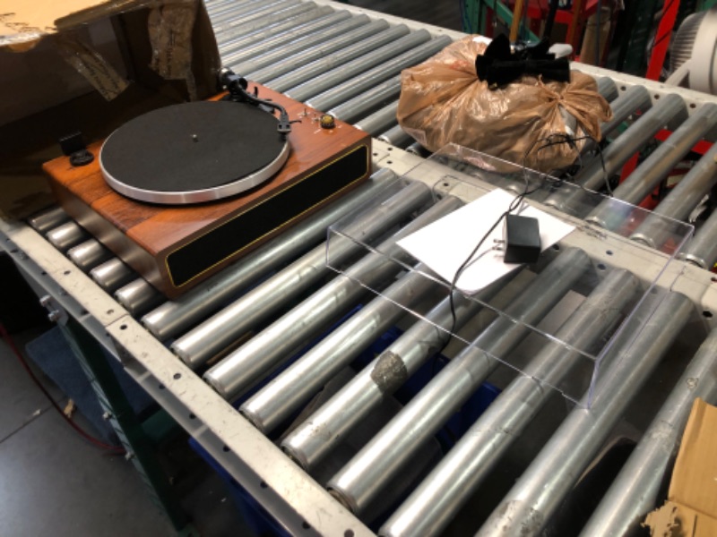 Photo 1 of *** SEE NOTES **All-in-one Record Player Turntable with Built-in Speakers Vinyl Record Player Support Wireless Playback Auto Stop 33&45 RPM Speed RCA Line Out AUX in Belt-Drive Turntable for Vinyl Records Mahogany