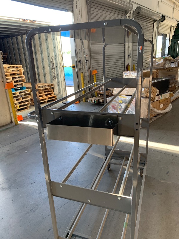 Photo 1 of uline 3 tier picking rack, grey