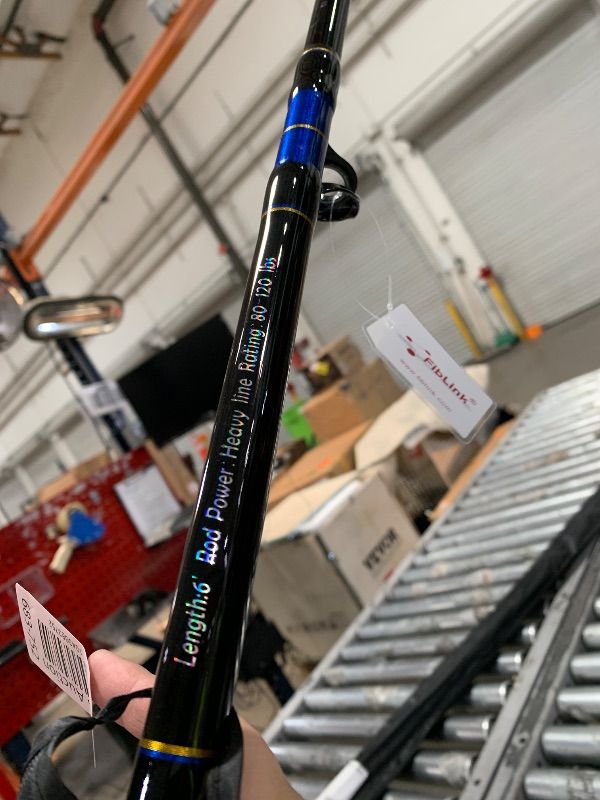 Photo 1 of (NO BOX OR BAG) (USED/FAIR) ***(DAMAGED/ SEE NOTES)***Fiblink Saltwater Graphite Jig Jigging Casting Fishing Rod Deep Sea Jig Pole (6-Feet, Heavy, 80-120lbs)
