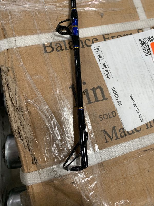 Photo 1 of (NO BOX OR BAG) (USED/FAIR) ***(DAMAGED/ SEE NOTES)***Fiblink Saltwater Graphite Jig Jigging Casting Fishing Rod Deep Sea Jig Pole (6-Feet, Heavy, 80-120lbs)