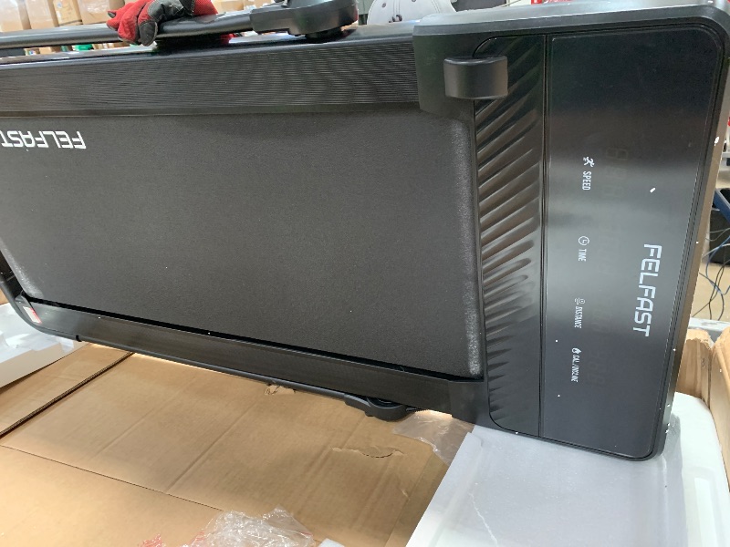 Photo 1 of ***SEE NOTES*** 
FelFast Walking Pad Treadmill with 15% 9° 8 Level Auto Incline, 2-in-1 Under Desk Foldable w/Remote Control, 12 HIIT Mode, 450 Lbs Max, 7.6 MPH Max, Portable Mini Treadmill for Office Home (Black)