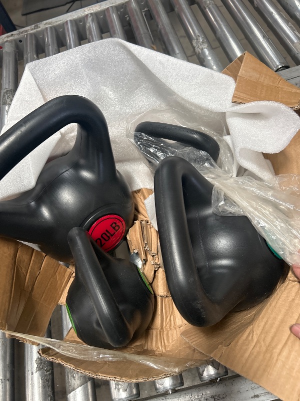 Photo 1 of ?Fitvids ?Wide Grip 3-Piece Kettlebell Exercise Fitness Weight Set, Include 5 lbs, 10 lbs? and ?15 lbs?, Set of 3 Kettlebells