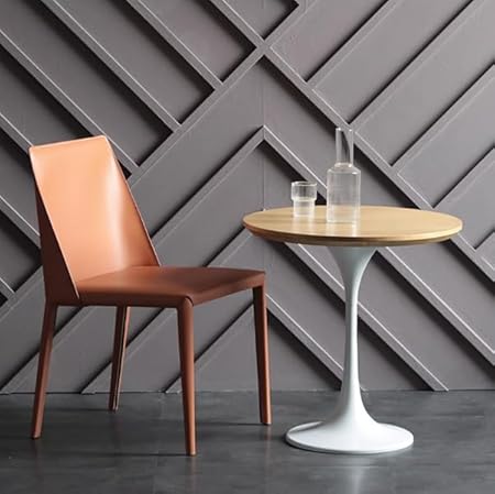 Photo 1 of (PARTIAL SET) NICOKI Industrial Solid Wood Table Modern Round Dining Table with Metal Tulip Base, Multifuntional Desk Black for Living Room, Dining Room, Home Office -31.5" L x 31.5" W x 29.5" H