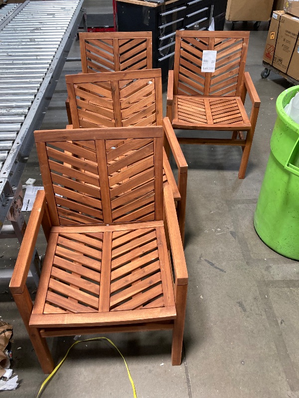 Photo 1 of **CHAIRS ONLY**Walker Edison 4 Person Outdoor Wood  Chairs All Weather Backyard 