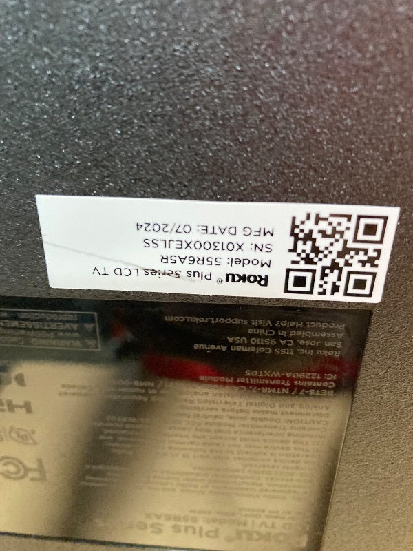 Photo 1 of **SMASHED SCREEN FINAL SALE**Roku Smart TV – 55-Inch Plus Series 4K QLED RokuTV with Roku Voice Remote Pro, Dolby Vision, Striking 4K Resolution, Automatic Brightness, & Seamless Streaming – Live Local News & Sports