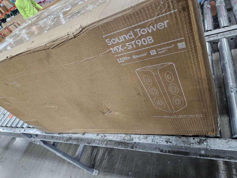 Photo 1 of SAMSUNG MX-ST90B Sound Tower High Power Audio, 1700W Floor Standing Speaker, Bi-Directional Sound, IPX5 Water Resistant, Party Lights +, Karaoke, Wheels Included, Bluetooth Multi-Connection, 2022
