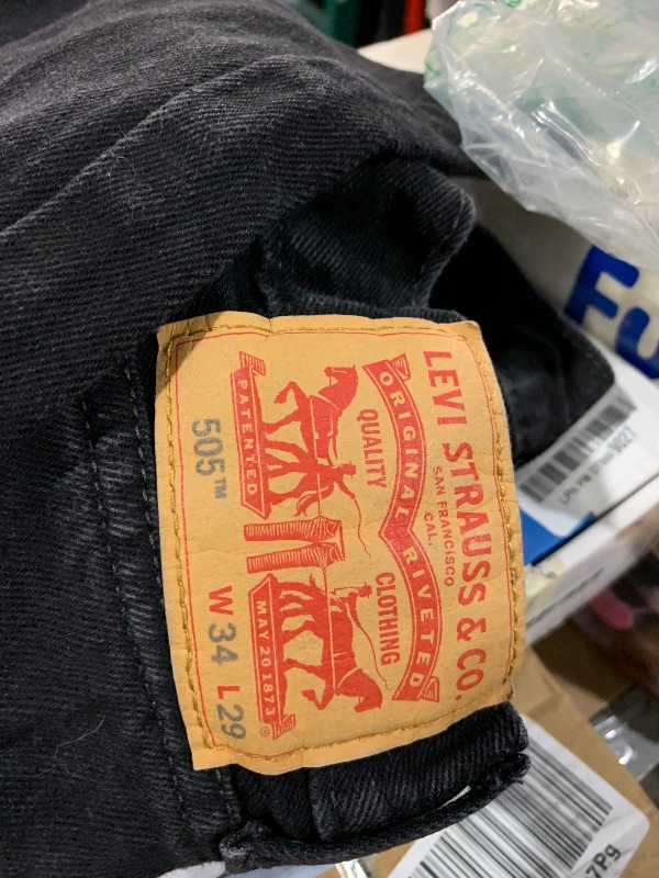 Photo 1 of Levi's Men's 505 Regular Fit Jeans (Also Available in Big & Tall), (New) Black-Discontinued, 34W x 29L