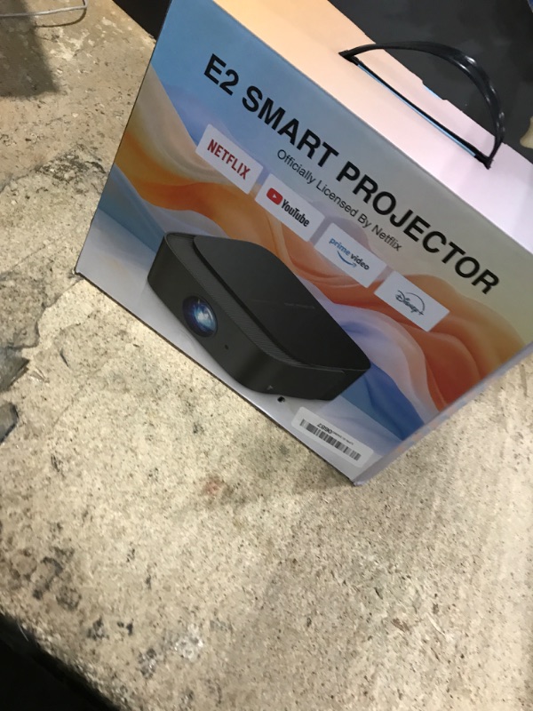 Photo 1 of [2025 Netflix-Official | 386+ Built-in Apps] DBPOWER E2 Smart Projector with WiFi and Bluetooth, Mini Projector 4K Support with Netflix, Youtube, Disney+, Hulu, Max, Crunchyroll w Portable Case