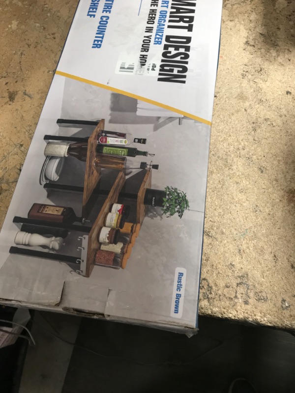 Photo 1 of ***PARTS ONLY ITEM*** JayRex Countertop Organizer Organization, 3 Tier Moveable Corner Shelf Organizer for Kitchen, Bathroom, Spice Rack, Coffee Area, Over Sink, Dresser Table (Rustic Brown)
