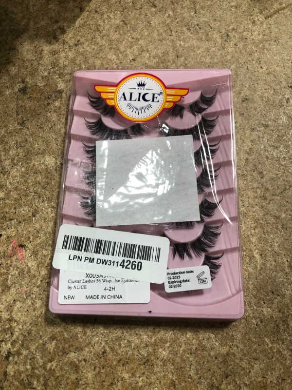Photo 1 of Cluster Lashes 56 Wisps DIY Lashes Natural Look Cat Eye Clear Band Mink Lashes Pack Wispy 3D False Eyelashes by ALICE