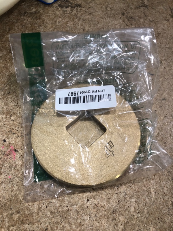 Photo 1 of Eastman 4 Inch Cast Brass Cleanout Plug, Countersunk Design for Flush Fit, 42035