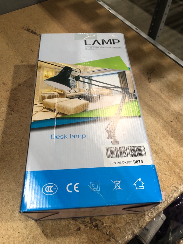 Photo 1 of *MISSING CLAMPS* juttilax Swing Arm Desk Lamp for Home Office 360°Adjustable,Tall Metal Clamp on lamp with Bulb,Eye-Caring Clip on Desk Light for Computer Work Study Reading and Drafting