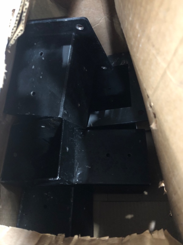 Photo 1 of (incomplete)(sold for parts only) Aukivon Pergola Bracket Kit, 15° Slanted Roof Wall Mount 4-Way Pergola Kit with Post Base, Easy Installation for 4''x4'' 