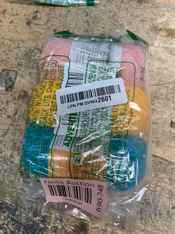 Photo 1 of 3x60g Yellow+Pink+Blue Yarn for Crocheting and Knitting;3x66m (72yds) Cotton Yarn for Beginners with Easy-to-See Stitches;Worsted-Weight Medium #4;Cotton-Nylon Blend Yarn for Beginners Crochet Kit
