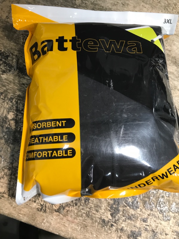 Photo 1 of Battewa Incontinence Underwear for Men Boxer Briefs Washable Urinary Absorbent Leak Proof Underwear for Bladder Leak 50ml (3X-Large,3Black,3 Pack)