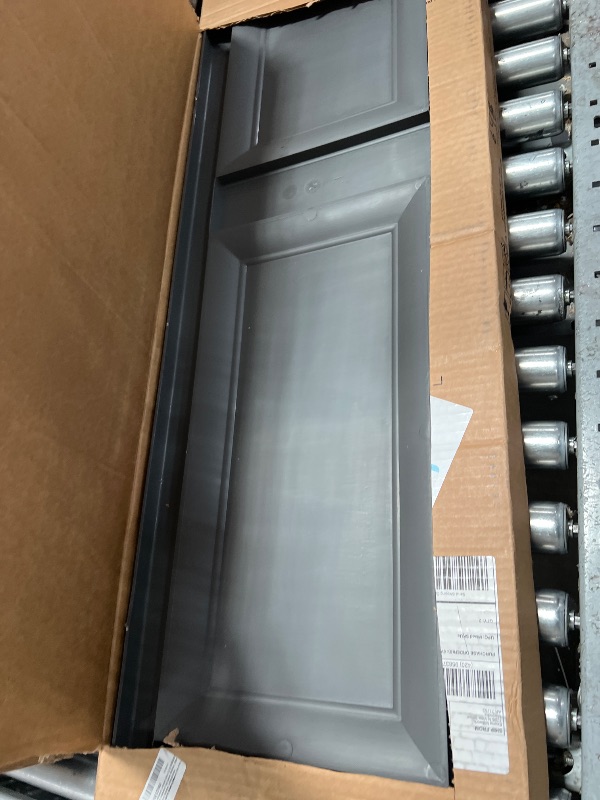 Photo 1 of Vinyl, Standard Two Equal Panels, Raised Panel Shutters, w/Installation Shutter-Lok's & Matching Screws  (Per Pair), 14 1/2"W x 55"H, Tuxedo Grey