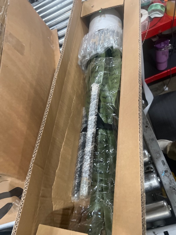 Photo 1 of (See images for damage) Artificial Snake Plant Fake Sansevieria Plants 38 Inch Tall 28 Faux Green Large Leaves with White Pot and Black Stand for