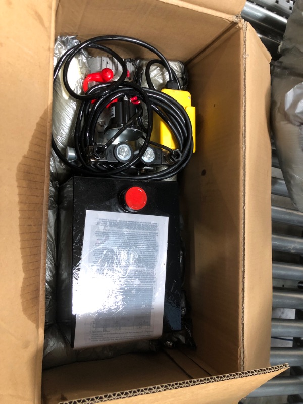 Photo 1 of (Used)(damaged)Hydraulic Pump 12V Dump Trailer Pump - Double Acting, 8-Quart Electric Power Unit for Dump Trailers and Car Lifting (8 Quart)