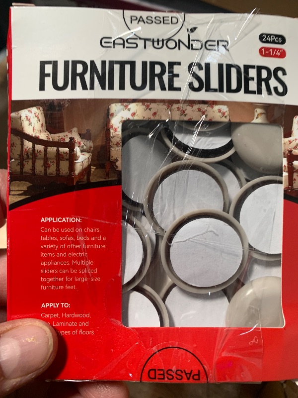 Photo 1 of 1-1/4" Furniture Sliders for Carpet & Hardwood Floors, 24PCS Furniture Pads for Quickly and Easily Move Any Item and Protect The Floor
