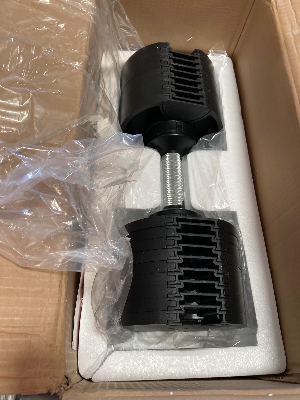 Photo 1 of (MINOR IMPERFECTION: One side of handle does not adjust) SQUATZ 70lb Adjustable Dumbbell Weight, Fitness Equipment with Anti-Slip Metal Handle, Quick Change Weight Adjustments with Twist Lock Technology, for Full Body Workout and Weightlifting