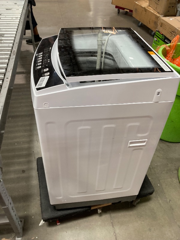 Photo 1 of **BLACK+DECKER 3.0 Cu. Ft. Portable Washer, 26.5 lb. Capacity Washing Machine, 6 Cycles, Quick Connect Sink Adapter and Drain Hose Included, Transparent Lid & LED Display, BPW30MW, White
