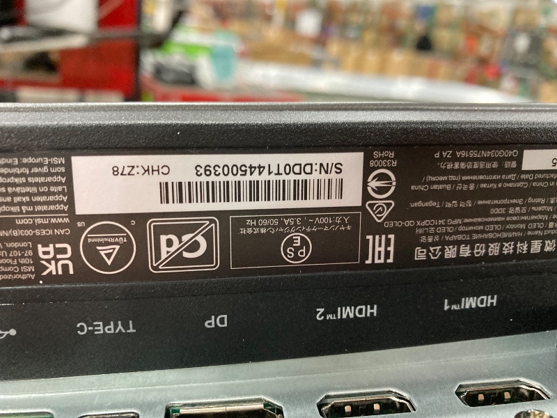 Photo 1 of MSI MPG 341CQPX QD-OLED 34-inch Curved OLED Gaming Monitor, 3440 x 1440 (UWQHD), 0.03ms Response time, 240Hz, True Black HDR 400, HDMI, DP Port, USB Type C, Tilt, Height Adjustable