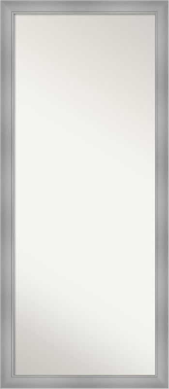 Photo 1 of ****MINOR DAMAGE SHOWN *** Amanti Art Wall Mirror Full Length Mirror (64 x 28 in.) Full Body Mirror, Flair Polished Nickel Floor Mirror Full Length Mirror for Bedroom or Living Room Decor, Silver Mirror, Casual Mirror
