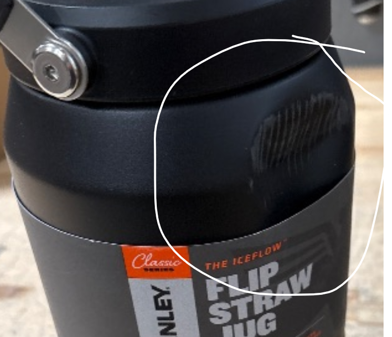 Photo 1 of DENT ON SIDE** Stanley IceFlow Flip Straw Jug with Handle 64 oz| Twist On Lid and Flip Up Straw | Leak Resistant for Travel and Sports | Insulated Stainless Steel | BPA-Free | Black