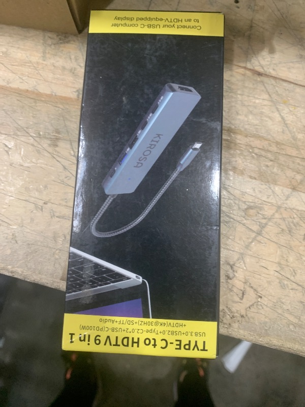 Photo 1 of 9IN1 USB C Hub Multiport Adapter for MacBook Pro Air: KIROSA USB C to 4K HDMI Hub Dongle with 100W PD USB3.0 - Portable USBC Hub Compatible with Laptops and Other Type C Devices