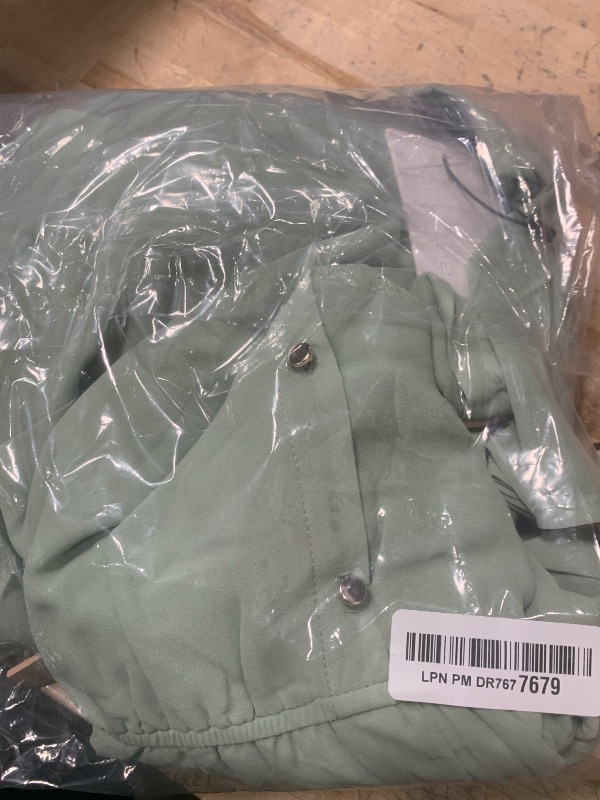 Photo 1 of AbleTree Business Casual Shirt Dress for Women Long Sleeves Pleated Midi Dresses with Belt Mint Green XL