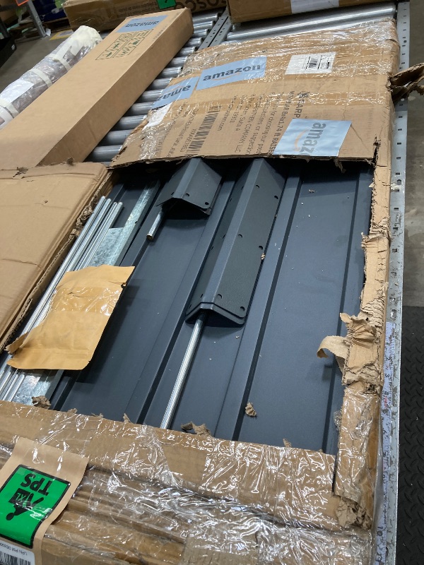 Photo 1 of MUPATER 4×10 FT Storage Shed for Outdoor,Lean-to Shed Kit with Thickened Galvanized Steel, Metal Tools Shed with Lockable Door and Air Vents for Patio Garden, Grey