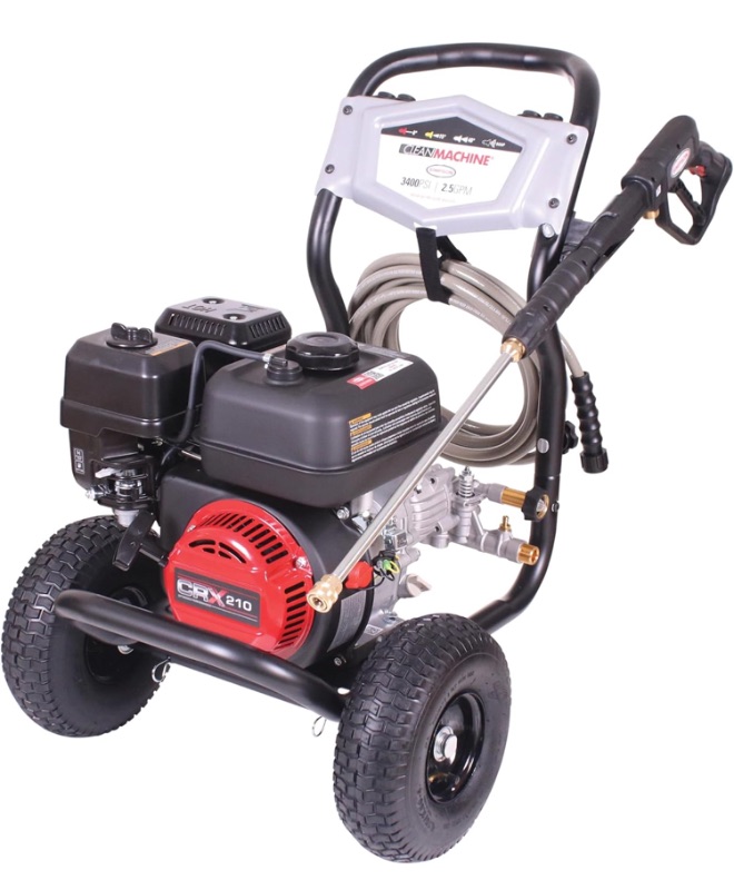 Photo 1 of ***DENTED GAS TANK**SIMPSON Cleaning CM61083 Clean Machine 3400 PSI Gas Pressure Washer, 2.5 GPM, CRX Engine, Includes Spray Gun and Wand, 4 QC Nozzle Tips, 5/16-in. x 25-ft. MorFlex Hose, 49-State