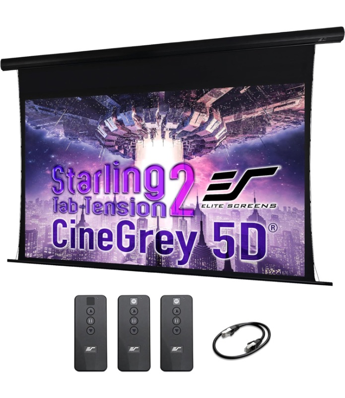 Photo 1 of SIMILAR TO Elite Screens Starling Tab-Tension 2 CineGrey 5D, 120" 16:9, Ceiling and Ambient Light Rejecting Electric Projector Screen Programmed Remote Kit, CineGrey 5D Projection Material, STT120U2HD5-E12