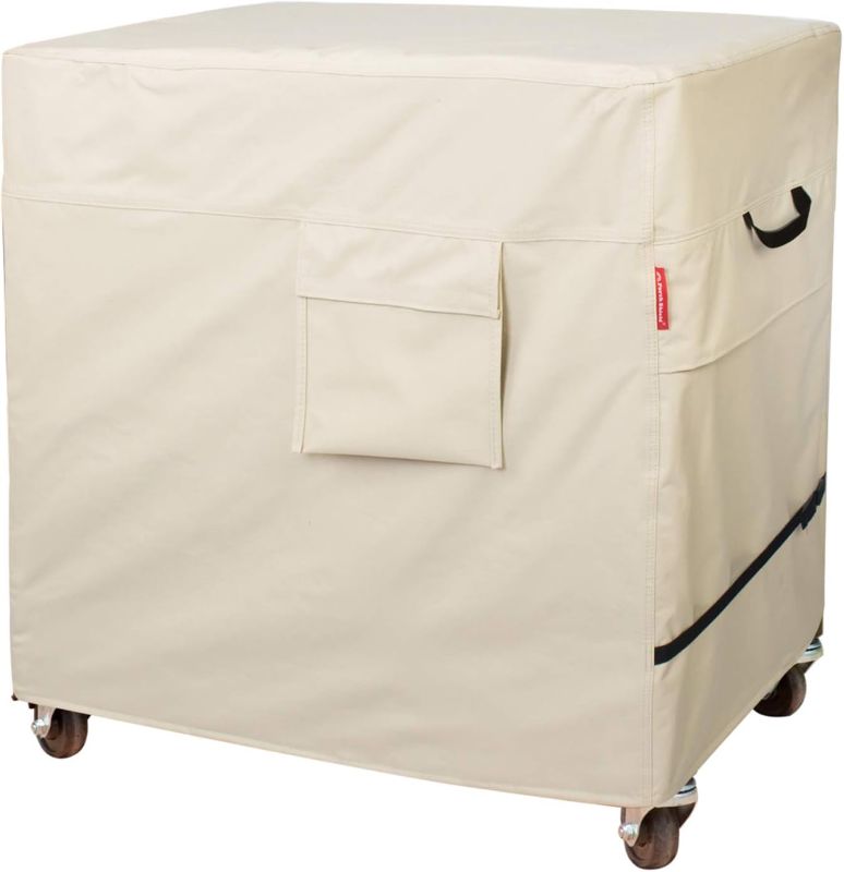 Photo 1 of ***HAS SMALL DIRTS SPOTS***Porch Shield Waterproof Rolling 80-100 Qt Cooler Cart Cover Fits Most Patio Ice Chest Party Cooler (Light Tan, 36"L x 20"W x 32"H)