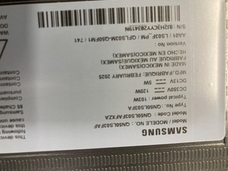 Photo 1 of SAMSUNG 50-Inch Class The Frame LS03F 4K QLED Smart TV (2025 Model) Modern Frame Design, NQ4 AI Gen2 Processor, Art Mode, Artful Picture Quality, Samsung Vision AI, Alexa Built-in