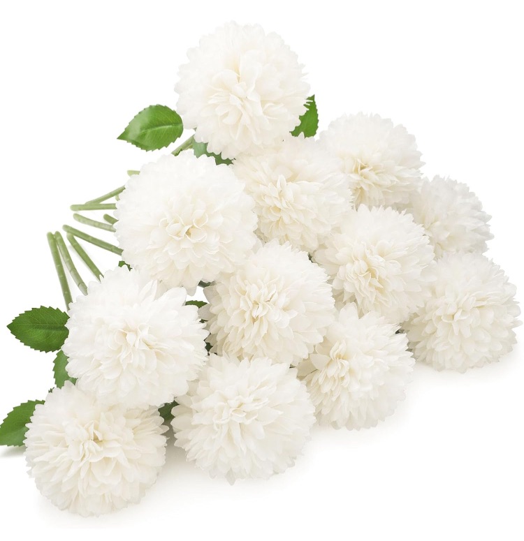 Photo 1 of 12pcs Artificial Chrysanthemum Ball Flowers