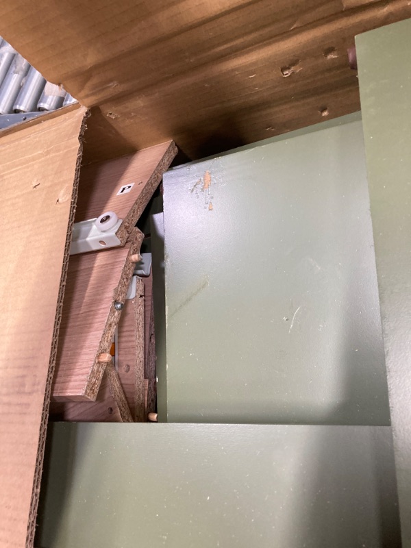 Photo 1 of ***DAMAGED PARTS***Storkcraft Santos 6 Drawer Dresser (Olive) - Dresser for Nursery, 6 Drawer Dresser, Kids Dresser, Nursery Dresser Drawer Organizer, Chest of Drawers