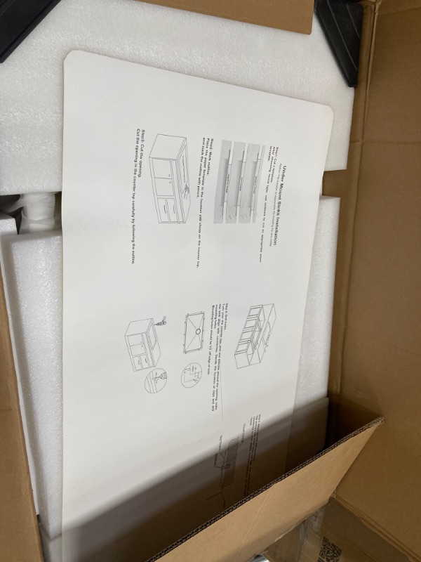 Photo 1 of 33 White Granite Composite Kitchen Sink, Hugsleek Undermount Granite Sink Quartz 33x19 inch Workstation Ledge Under Counter Single Bowl Sinks Basin With Gold Accessories