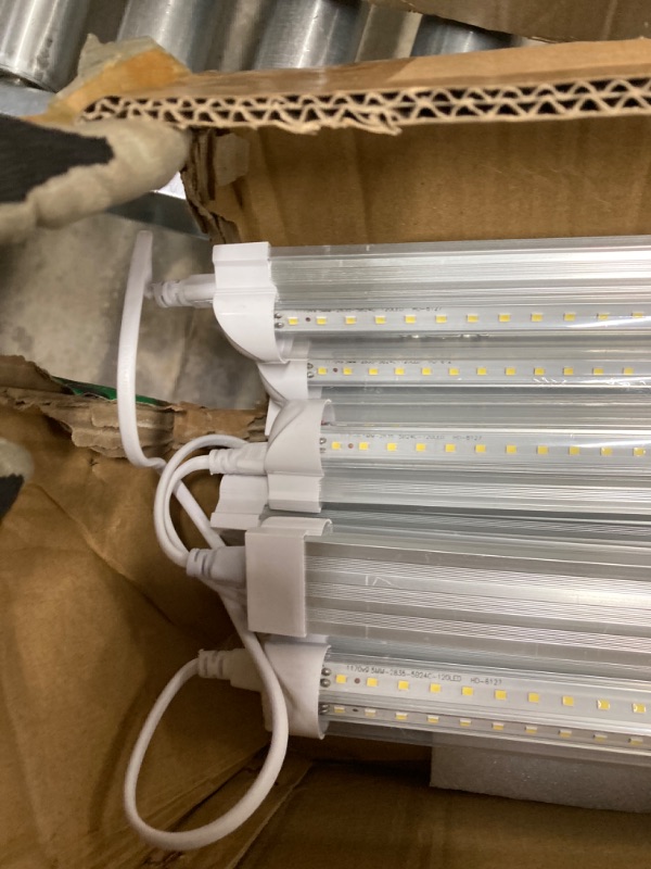 Photo 1 of ***ONLY 4 LIGHTS/MISSING CORDS**SHINESTAR 8FT LED Shop Lights for Workshop, 72W 9000LM 5000K Daylight, Linkable T8 Tube Lights for Garage, Basement, Plug and Play,12 Pack